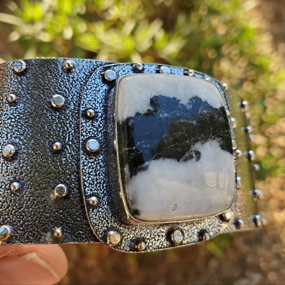 New Zebra Jasper Silver Cuff Bracelet. - Picture 16 of 16